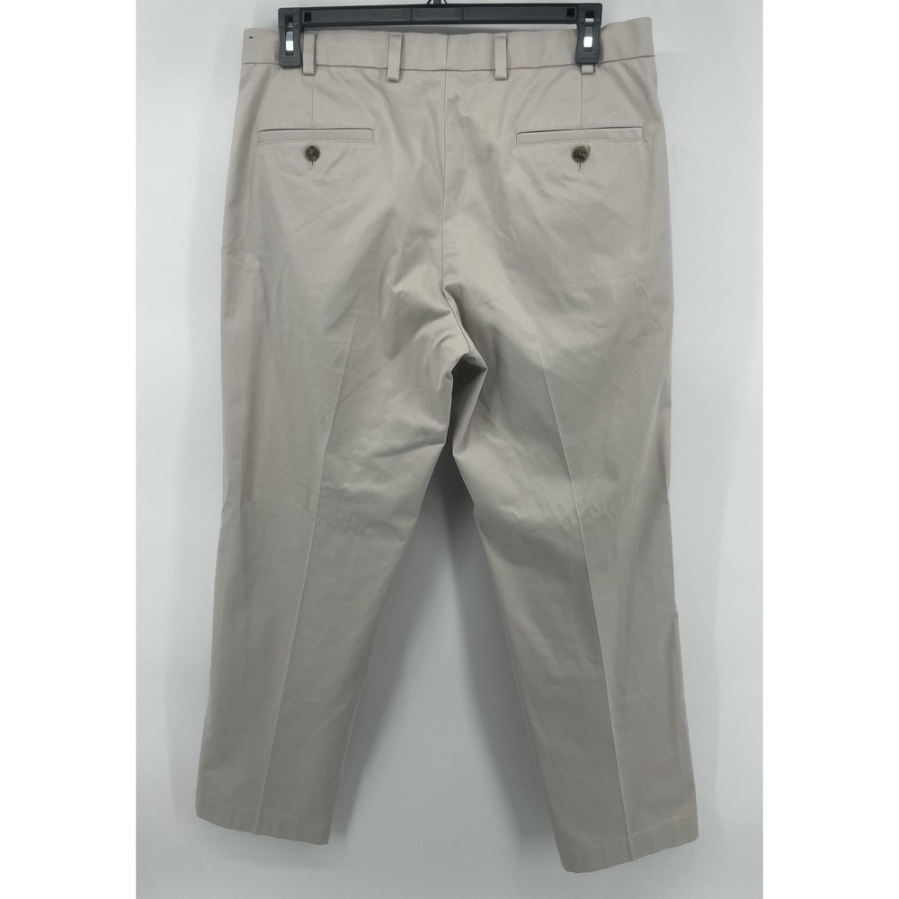 Brooks Brothers Chino Pants Mens 36x30 Beige Clark Fit Stretch Flat Front Casual - Picture 3 of 8